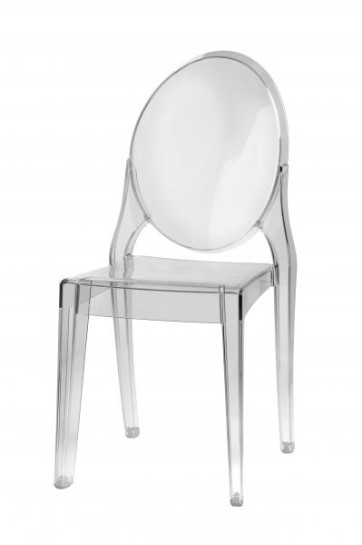 Hall's Rental Clear Mirage (Ghost) Chair for weddings, catered events, and parties around Chicago.