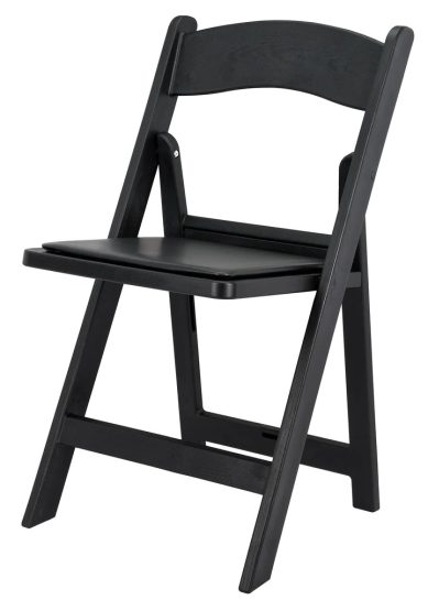 Halls Rental Black Resin Wood Grain Chair for catered events, corporate parties, graduations, and banquets in Chicagoland.